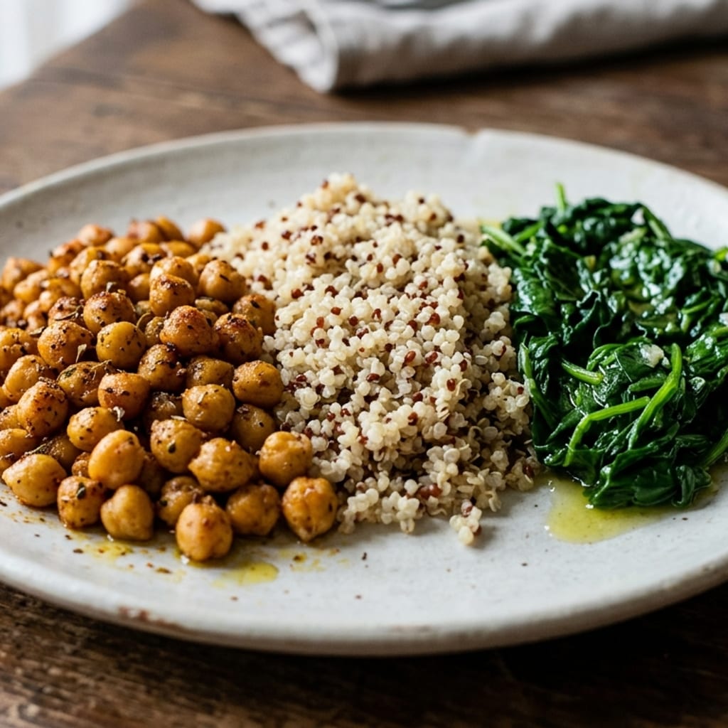 Fűszeres csicseriborsó – quinoa, spenót