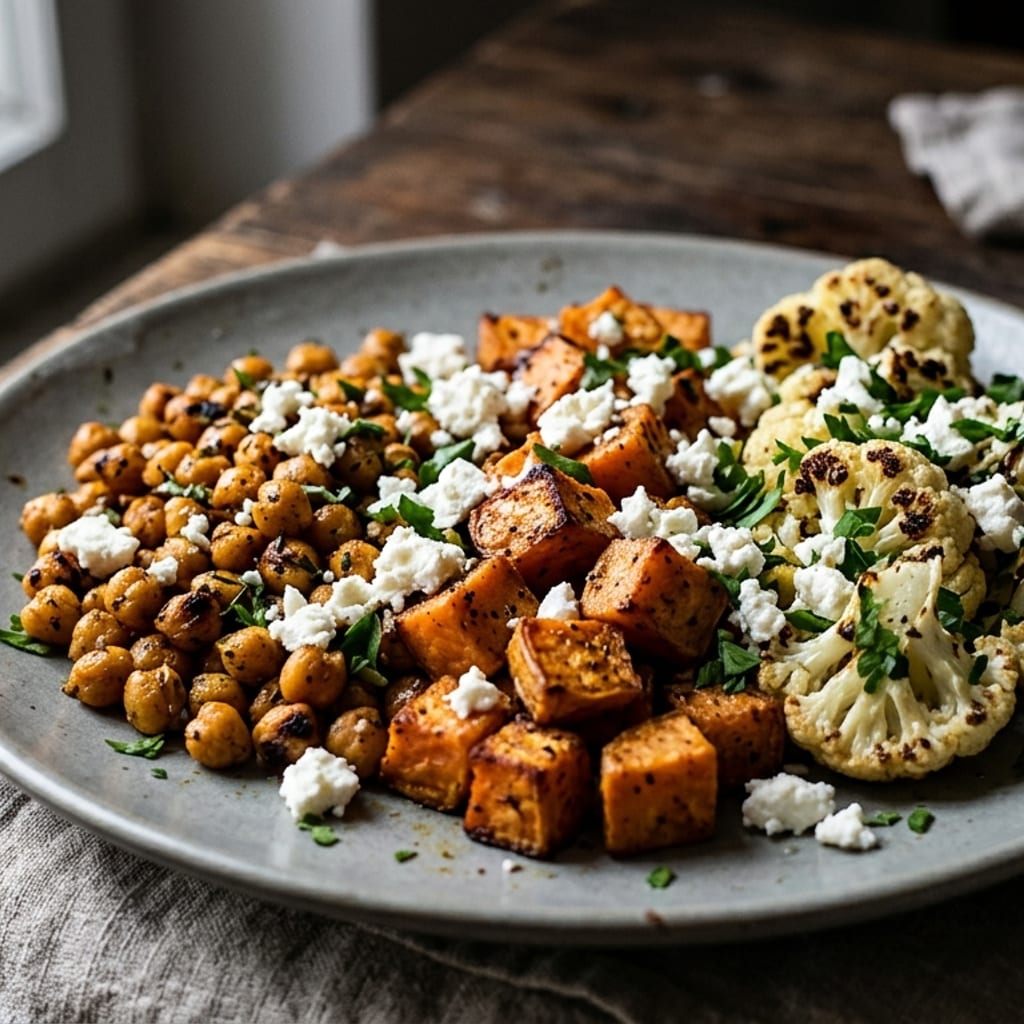 Grillezett csicseriborsó – édesburgonya, karfiol
