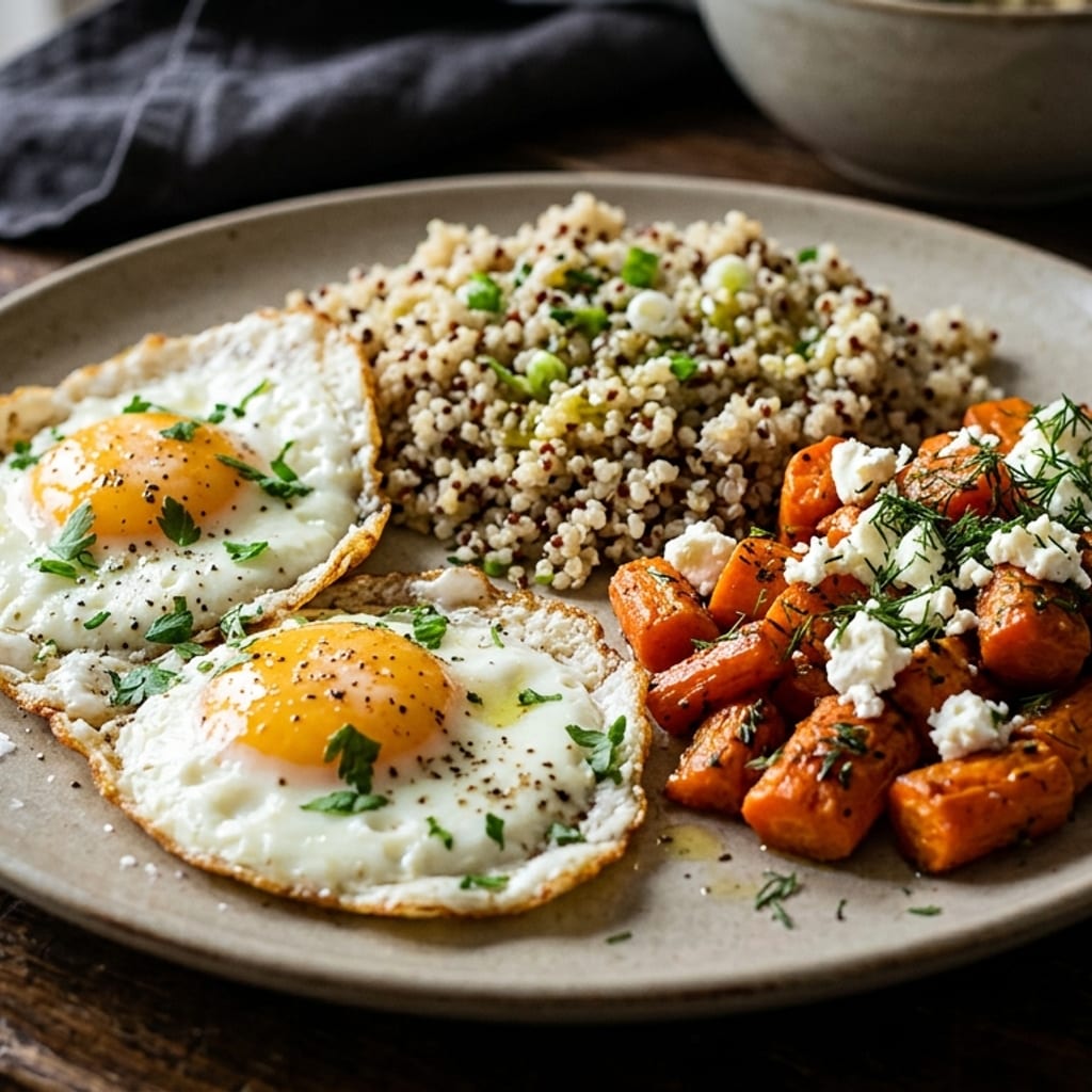 Sült tojás – quinoa, sárgarépa
